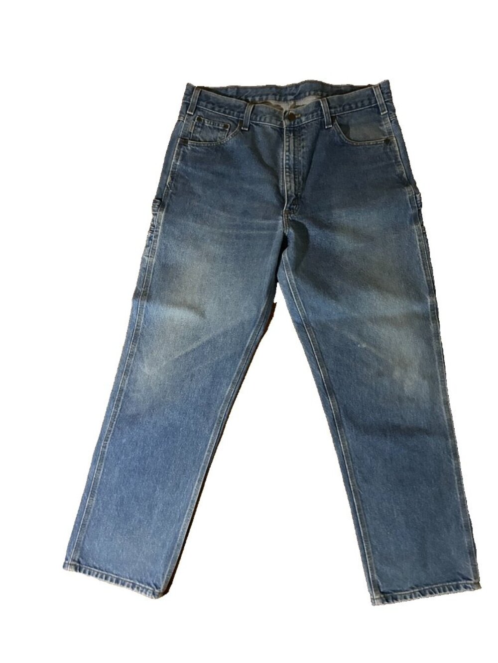Carhartt Carpenter Jeans Mens 36x32 Blue Denim Utility Work Dungaree Pants